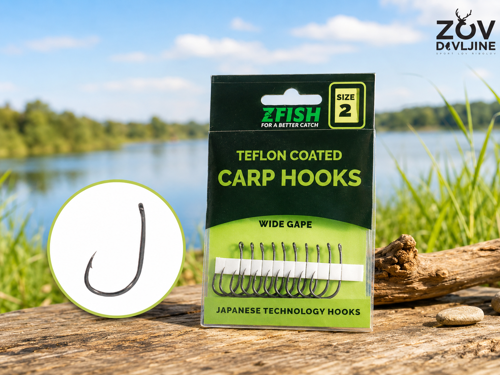 ZFish Teflon Hooks Wide Gape