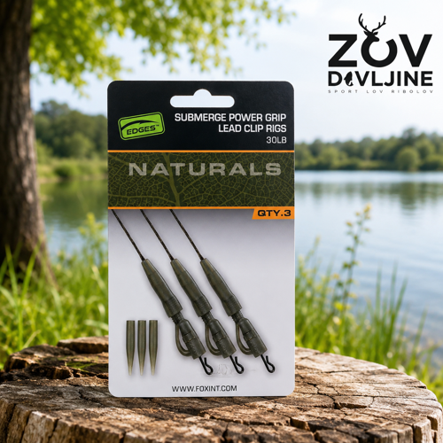 Fox Naturals Submerge Lead clip leaders 30lb